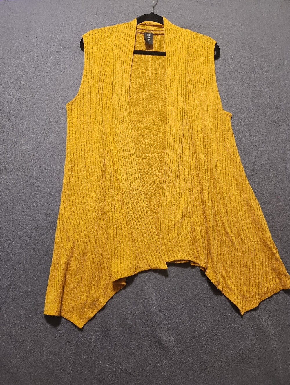 Supernova Cardigan Vest Women Size 1XL Yellow Sleeveless Made In Usa